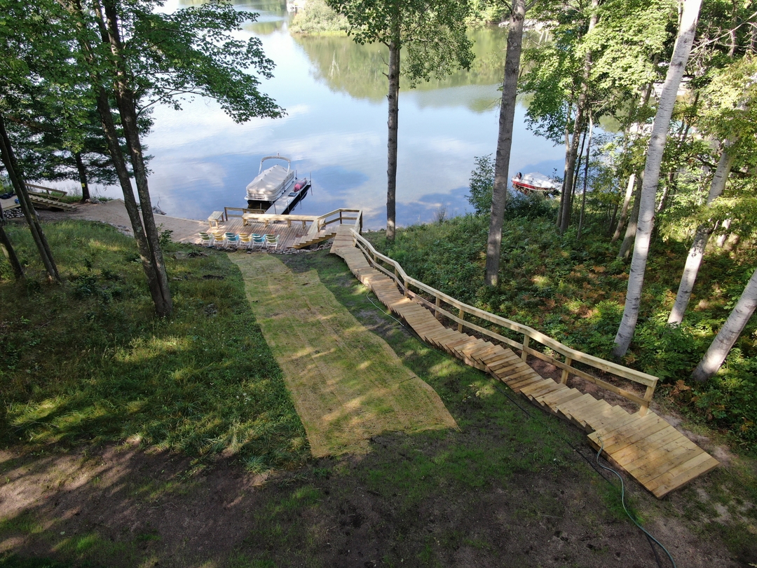 Lake Miramichi Evart, MI Rock Wall Retaining Wall Beach Sanding